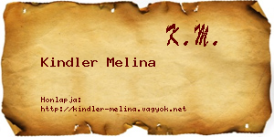 Kindler Melina névjegykártya